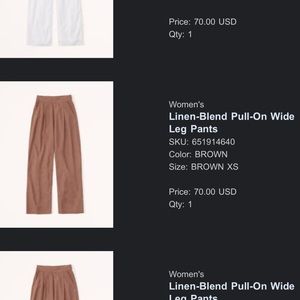 Linen-Blend Pull-On Wide Leg Pants